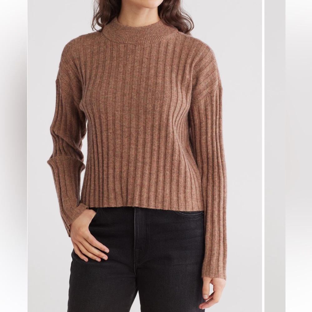 Madewell Brown Ribbed Crew Neck Sweater